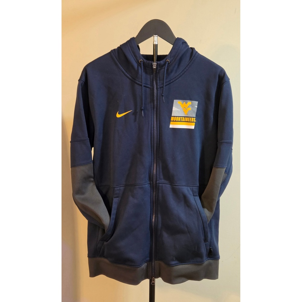 Nike Dri-Fit West Virginia Mountaineers Full Zip Hooded Jacket Mens Size Large